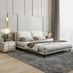 Minimalist Air Leather Upholstered Bedroom