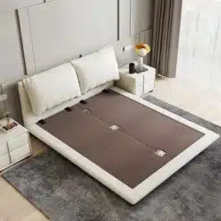 Minimalist Air Leather Upholstered Bedroom